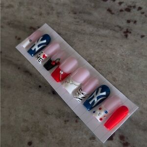Stylish Pink and Blue Nail Art Set